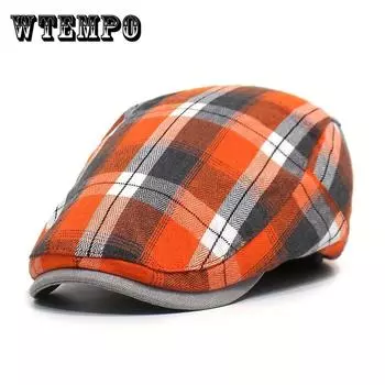 Легкие дышащие береты контрастного цвета в клетку, ретро-винтажные унисекс плоские шляпы, британские повседневные головные уборы зелёный