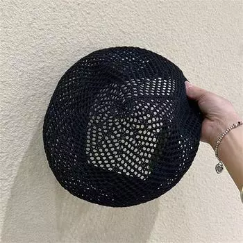 Легкие Дышащие Береты Вязаная Шапка Художника Универсальные Вязаные Шапки для Леди Девушек