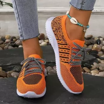 Легкие дышащие кроссовки для женщин, нескользящие вязаные зеленые кроссовки, женские повседневные без шнуровки на мягкой подошве туфли на плоской подошве, большие размеры 43 36 розовый