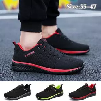 Легкие и дышащие мужские повседневные кроссовки — кроссовки на шнуровке для мужчин 37 чёрный