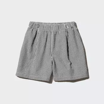 Легкие короткие брюки из сирсакера UNIQLO в клетку