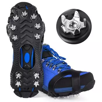 Легкие кошки для льда и снега подошвы ZUXNZUX 11 когтей 304 нержавеющая сталь ледовые шипы для снежного льда легко чернеют 2024 противоскользящие горы, треккинг,