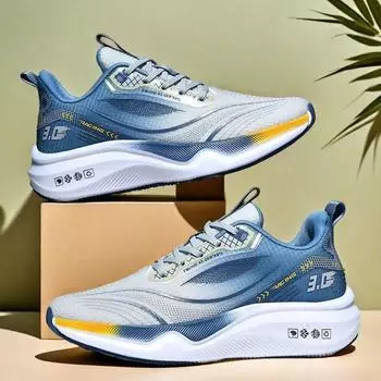 Легкие кроссовки для бега для мужчин, дышащие повседневные кроссовки Rebound, нескользящие кроссовки для ходьбы на открытом воздухе, модные мужские кроссовки на шнуровке 39