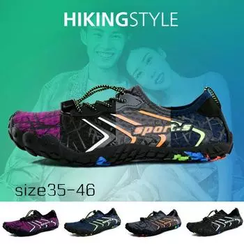 Легкие кроссовки для бега, противоскользящая обувь для пеших прогулок, пляжного серфинга, йоги, дайвинга, плавания 35 чёрный