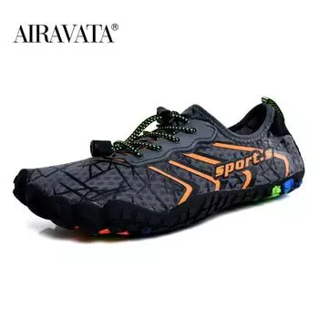 Легкие кроссовки для бега, противоскользящая обувь для пеших прогулок, пляжного серфинга, йоги, дайвинга, плавания 35 чёрный
