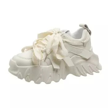 Легкие кроссовки для бега женские кроссовки на платформе 2024 новые повседневные универсальные сетчатые дышащие модные женские Zapatillas Mujer 35 бежевый