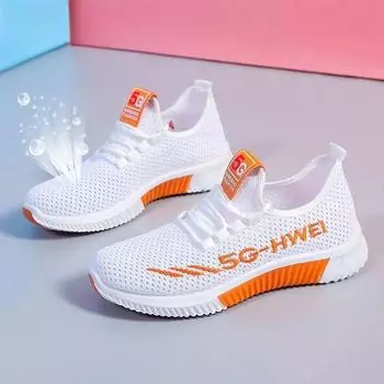 Легкие кроссовки, дышащая обувь, женская летняя тканевая обувь, спортивная повседневная обувь с сеткой 36 чёрный