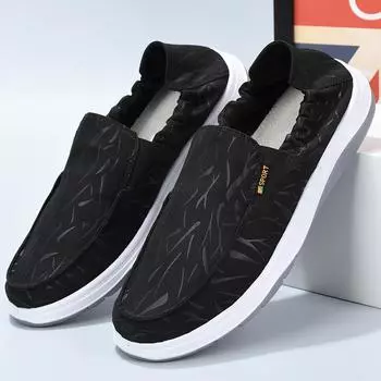 Легкие кроссовки, мужская мода, повседневная обувь для ходьбы, парусиновая мужская обувь, дышащие мужские мокасины без застежек, повседневная сетчатая обувь Lazy Shoes 39 серый