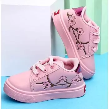 Легкие кроссовки на шнуровке с принтом для девочек 12-18 M