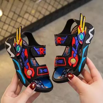 Легкие летние сандалии для мальчиков 2023 года — прочная пляжная обувь с мягкой подошвой для маленьких и больших детей Size 24 - Inner length 16CM жёлтый