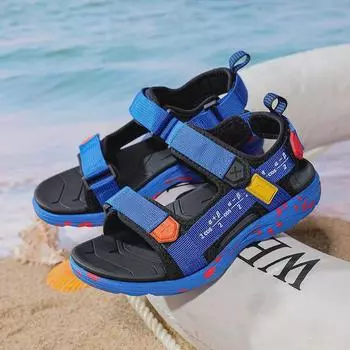 Легкие модные сандалии для мальчиков — мягкая подошва, нескользящая, летняя пляжная обувь для детей среднего и большого размера 41