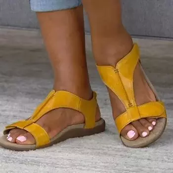 Легкие модные сандалии с ремешком на щиколотке, женские летние прочные мягкие уличные пляжные сандалии с открытым носком, женская обувь в стиле ретро 39