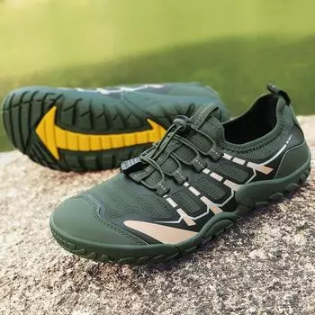 Легкие мужские акватуфли, быстросохнущие унисекс, акватуфли, новые модные мужские кроссовки для ходьбы, нескользящие, на шнуровке 37 серый