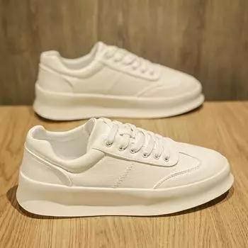 Легкие мужские кроссовки из натуральной кожи, белые туфли, модные дышащие ретро-кеды для тренировок, спортивная повседневная обувь для студентов 39 чёрный