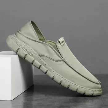 Легкие мужские кроссовки, летние, дышащие, с одной педалью, мужские повседневные туфли, универсальный комплект, мокасины для мужчин 7 бежевый