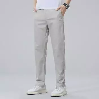 Легкие мужские повседневные брюки из эластичной ткани — дышащие, прямого кроя, универсальные брюки на весну/лето 30 (120 lbs)