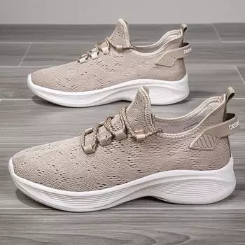 Легкие мужские сетчатые кроссовки, летние повседневные мужские кроссовки для улицы, нескользящие, дышащие, спортивные, модные, универсальные, мужские кроссовки для спорта 39 чёрный