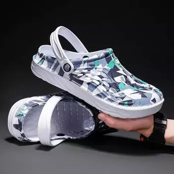 Легкие мужские тапочки, летние мужские туфли повара, уличные сандалии на платформе, мягкие пляжные нескользящие спортивные мужские тапочки 39 синий