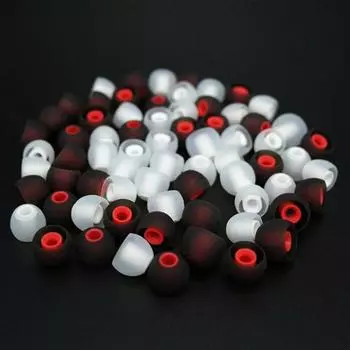 Легкие наушники, силиконовые наушники, двухцветные амбушюры, крышки для наушников, колпачки для ушей S красный