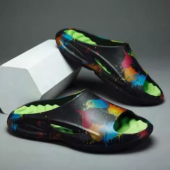 Легкие резиновые пластиковые ЭВА большие размеры 36-45, нескользящие износостойкие модные тапочки, пляжная обувь, повседневные сандалии 36 белый