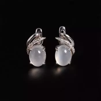 Легкие роскошные элегантные серьги из натурального белого лунного камня, модные ювелирные изделия из стерлингового серебра 925 пробы для женщин и девочек, подарки на день рождения M белый
