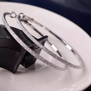 Легкие роскошные большие круглые женские серьги-кольца с подвеской, очаровательные ювелирные изделия, подарок на свадьбу серебряный