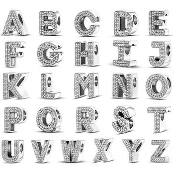 Легкие Роскошные DIY Tides Бисерные Украшения Аксессуары Бриллиантовая оправа Белые Медные Толстые Серебряные Модные Микро-наборные Буквы One Size