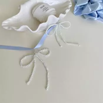 Легкие роскошные фея бант крючки для ушей женские нишевые высококачественные летние серьги с жемчугом Xiaoxiang новые серьги A pair of copper