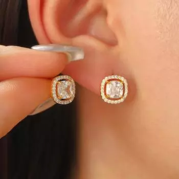 Легкие роскошные геометрические квадратные серьги с гвоздиками из сахара для женщин 1 pair