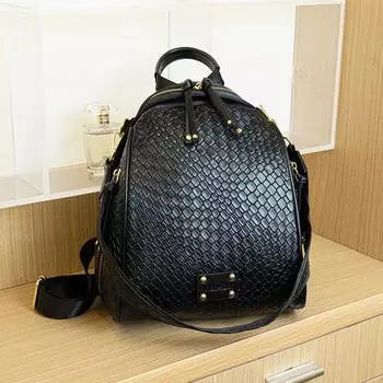 Легкие роскошные и модные женские сумки, популярные плетеные сумки, универсальные женские рюкзаки большой вместимости чёрный