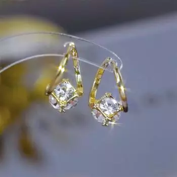 Легкие роскошные и высококачественные женские серьги, маленькие и изысканные серьги с цирконием, пряжка белый