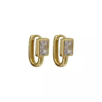 Легкие роскошные изысканные геометрические квадратные нежные ветряные серьги женские застежки-пряжки простые Ins холодное ретро золото