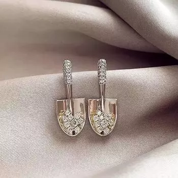 Легкие роскошные креативные дизайнерские серьги Sense в форме лопаты для женщин 1 pair