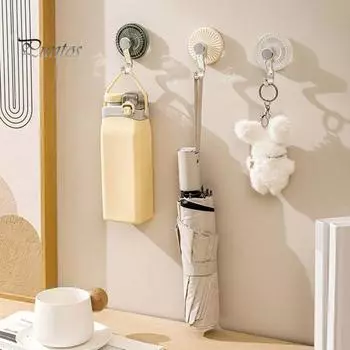 Легкие роскошные крючки на присоске, сверхпрочные съемные прозрачные многофункциональные настенные липкие крючки для полотенец в ванной комнате, двери чистый