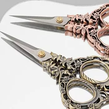 Легкие роскошные маленькие ножницы из нержавеющей стали для вышивки крестом, винтажные ножницы в стиле барокко - модель с цветком сливы
