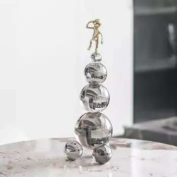 Легкие роскошные модели комнатных украшений, геометрические хрустальные шары, маленькие золотые фигурки, скульптуры дальних наблюдателей, аксессуары для вилл и отелей Remote Watcher M1002644