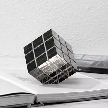 Легкие роскошные мягкие украшения, трехмерные стеклянные украшения в виде кубика Рубика, украшения для гостиной, кабинета, офисного стола, креативные подставки для книг White Frosted - Small