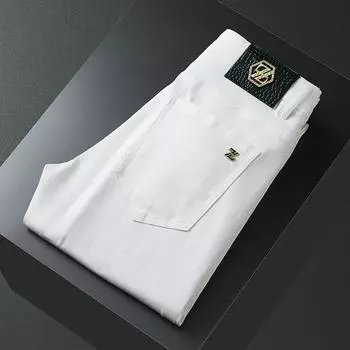 Легкие роскошные мужские эластичные джинсы, мужские черные, не выцветающие, белые, три устойчивые к выцветанию ткани, маленькие прямые брюки 28 чёрный