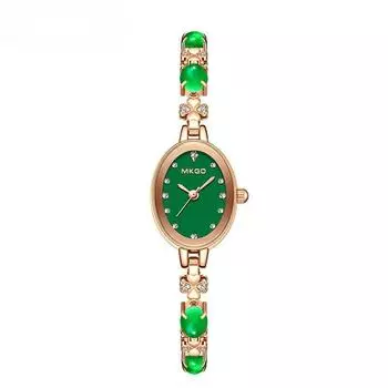 Легкие роскошные нишевые модные простые маленькие зеленые дисковые высококачественные женские водонепроницаемые часы с браслетом из халцедона