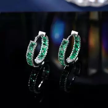 Легкие роскошные нишевые серьги высокого класса, застежки для ушей для женщин, простые и универсальные, супер яркие квадратные циркониевые инкрустированные минималистичные круглые серьги