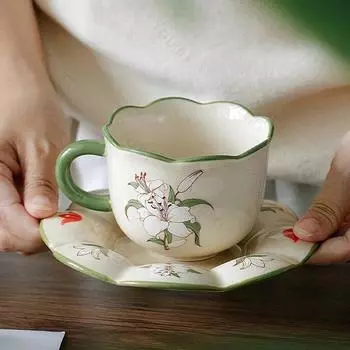 Легкие роскошные ретро-чашки для кофе в дворцовом стиле. Домашний послеобеденный чай. Изысканные керамические чашки для кофе. Уникальные подарки на день рождения. 220cm