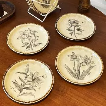 Легкие роскошные ретро керамические тарелки послеобеденный чай десерт фрукты тарелка изысканные блюда суповая тарелка изысканная домашняя посуда