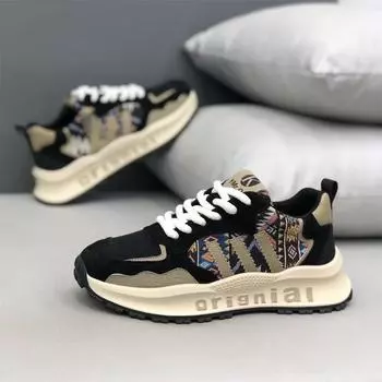 Легкие роскошные сдержанные классические вышитые тканевые туфли для папы, легкие дышащие молодежные зарубежные трендовые повседневные туфли, удобные туфли для серфинга 39