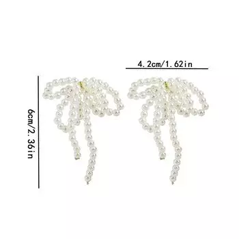 Легкие роскошные серьги-бантики с жемчугом, длинные серьги-капли с кисточками и бантом для женщин, элегантные свадебные украшения, подарки