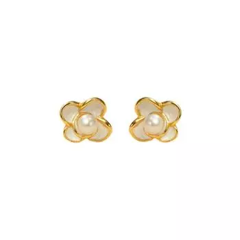 Легкие роскошные серьги-цветы с жемчугом, французский ретро-темперамент, элегантные серьги высокого класса