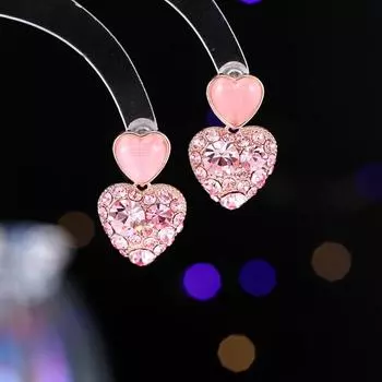 Легкие роскошные серьги-гвоздики с бриллиантами, женские, милые, стильные, нишевые, модные, высококачественные, универсальные серьги в форме персикового сердца