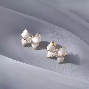 Легкие роскошные серьги-гвоздики в форме банта, женственность, нежные, универсальные серьги-бабочки, высококачественные серьги