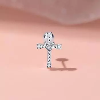 Легкие роскошные серьги-гвоздики в форме креста женские серьги-гвоздики с винтовой застежкой