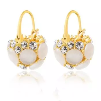 Легкие роскошные серьги-корзины с камнями «кошачий глаз» и бриллиантами для женщин, продвинутые серьги-корзины с цветами