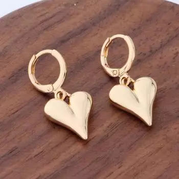 Легкие роскошные серьги-сердечки для женщин глянцевые серьги золотой